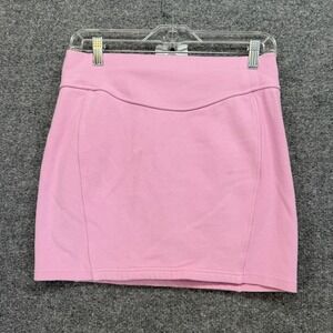 Lululemon Scuba Mini Skirt Women Medium Pink Fleece High Rise Ribbed Tennis